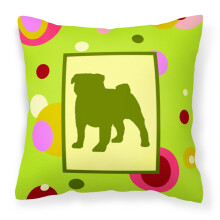 "Caroline's Treasures CK1053PW1414 Pug Dekorativ Kudde i Canvas, Stor, Flerfärgad"