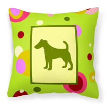 "Caroline's Treasures CK1058PW1414 Fox Terrier Dekorativ Kuddöverdrag, Stor, Flerfärgad"