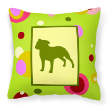"Caroline's Treasures CK1060PW1414 Staffie Dekorativ Kuddöverdrag, Stor, Flerfärgad"
