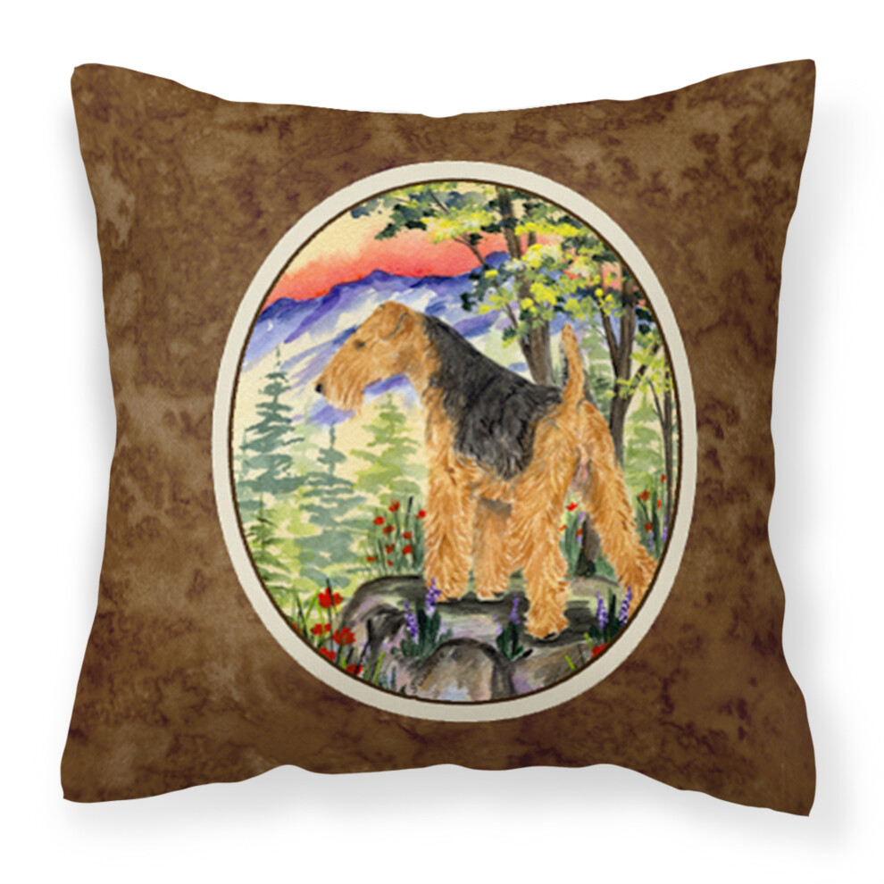 ""Caroline's Treasures SS8228PW1414 Welsh Terrier Decoratief Canvas Stoffen Kussen Groot Veelkleurig""-image