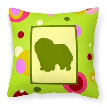 Caroline's Treasures CK1125PW1414 Dekorat vny vank z pl tna s mot vom Chow Chow, velk , viacfarebn