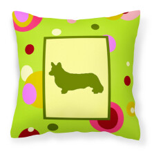 Caroline's Treasures CK1130PW1414 Dekorat vny vank z pl tna s mot vom corgi, velk , viacfarebn