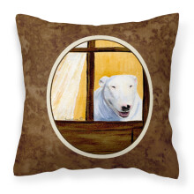Caroline's Treasures SS8542PW1414 Bull Terrier Decorative Canvas Fabric Pillow Large Multicolor