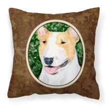 Caroline's Treasures SS8873PW1414 Bull Terrier Decorative Canvas Fabric Pillow Large Multicolor