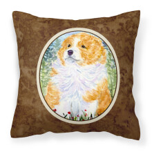 Caroline's Treasures SS8918PW1414 Sheltie Decorative Canvas Fabric Pillow Large Multicolor