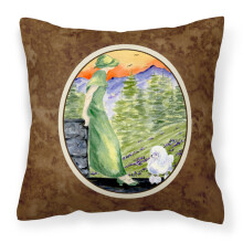 Caroline's Treasures SS8618PW1414 Poodle Decorative Canvas Fabric Pillow Large Multicolor