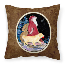 Caroline's Treasures SS8973PW1414 Velk    l   tkov    vank       s mot   vom Santa Clausa a zlat   ho retrievera, viacfarebn