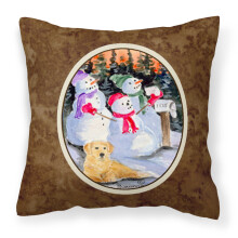 Caroline's Treasures SS8989PW1414 Velk l tkov vank so snehuliakom a zlat m retrieverom, viacfarebn
