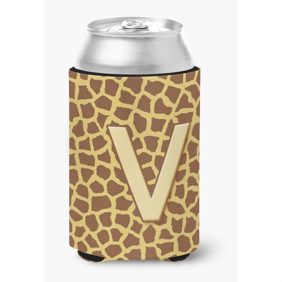 Monogramme Initial Lettre V - Isolateur De Canette Ou De Bouteille De Boisson Girafe-image