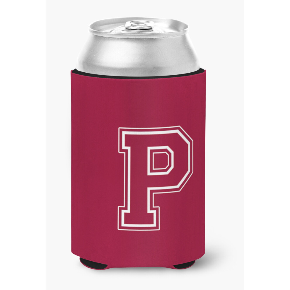 Buchstabe P Initial Monogramm - Kastanienbraun Und Wei? Dose Oder Flasche Getr?Nke Isolator Hugger-image