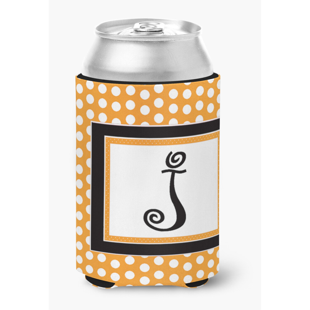 Buchstabe J Initial Monogramm - Orange Polkadots Dose Oder Flasche Getr Nkeisolator Hugger-image