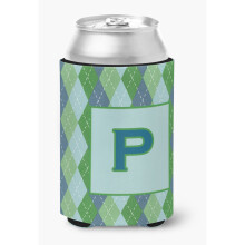 Bokstaven P Initialt Monogram - Bl Argoyle Burk eller Flask Dryckesisolator Hugger