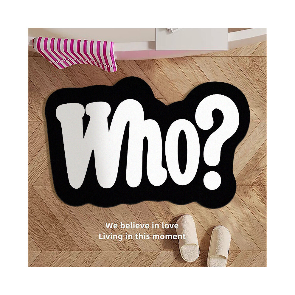 (Which Word, 50X80cm19.7x31.5in) Diatom Mud Bathroom Floor Mat, Water Absorption And Non-Slip Household Carpet, Bathroom Floor Mat White