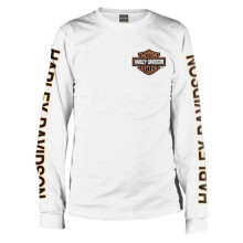 Camicia a maniche lunghe da uomo Harley-Davidson Bar & Shield arancione bianca 30291964 (XL)