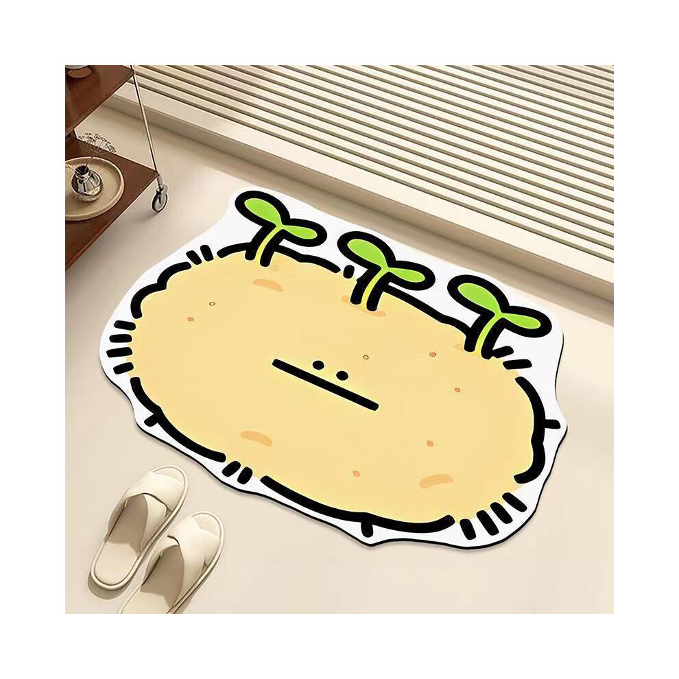 (Potato biscuits, 40x60cm15.7x23.6in) Diatom mud toilet bathroom household entrance quick-drying dirt-resistant carpet