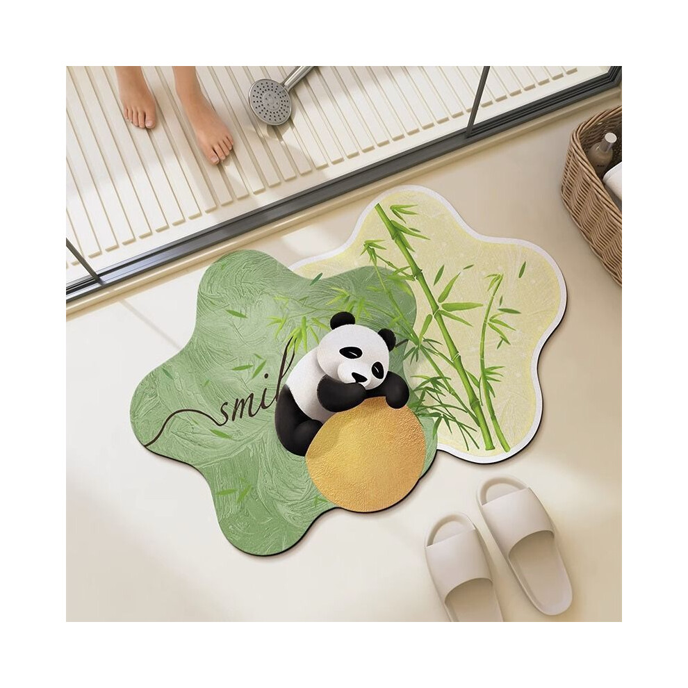 (Panda bamboo, 50x80cm19.7x31.5in) Absorbent quick-drying floor mat soft diatom mud toilet bathroom kitchen entrance door non-slip mat carpet bathroom