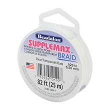 SuppleMax Braid Illusion Snur de margele 0,50 mm / .020 in Monofilament mpletit transparent 25 m / 82 ft
