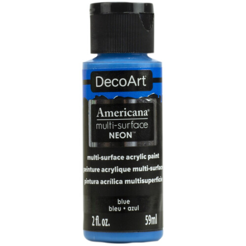 DecoArt Americana Multi-Surface Neon Paint  2-Ounce  Blue