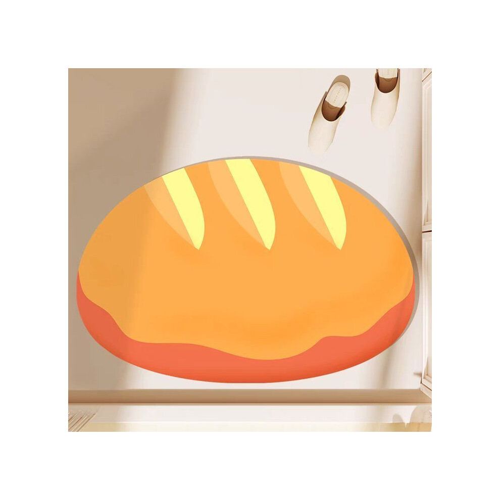 (meal bag, 50X80cm 19.7x31.5in) Special-shaped bread bathroom floor mat, bathroom quick-drying non-slip small carpet, diatom mud absorbent mat