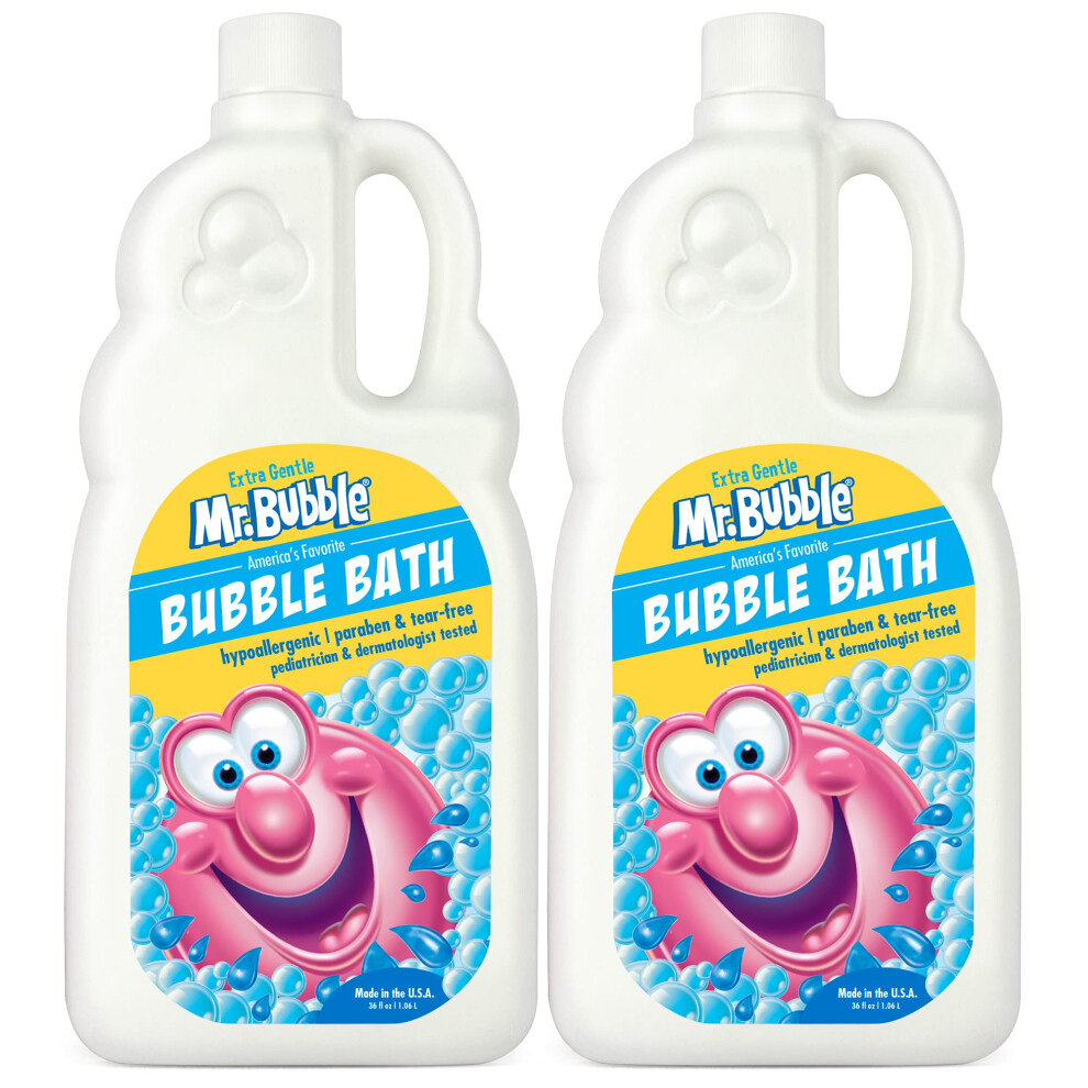Extra Gentle Bubble Bath - Hypoallergenic Tear Free Bubble Bath Solution Perfect For Sensitive Skin Pack Of 2 Bottles 36 Fl Oz Each Mr. Bubble