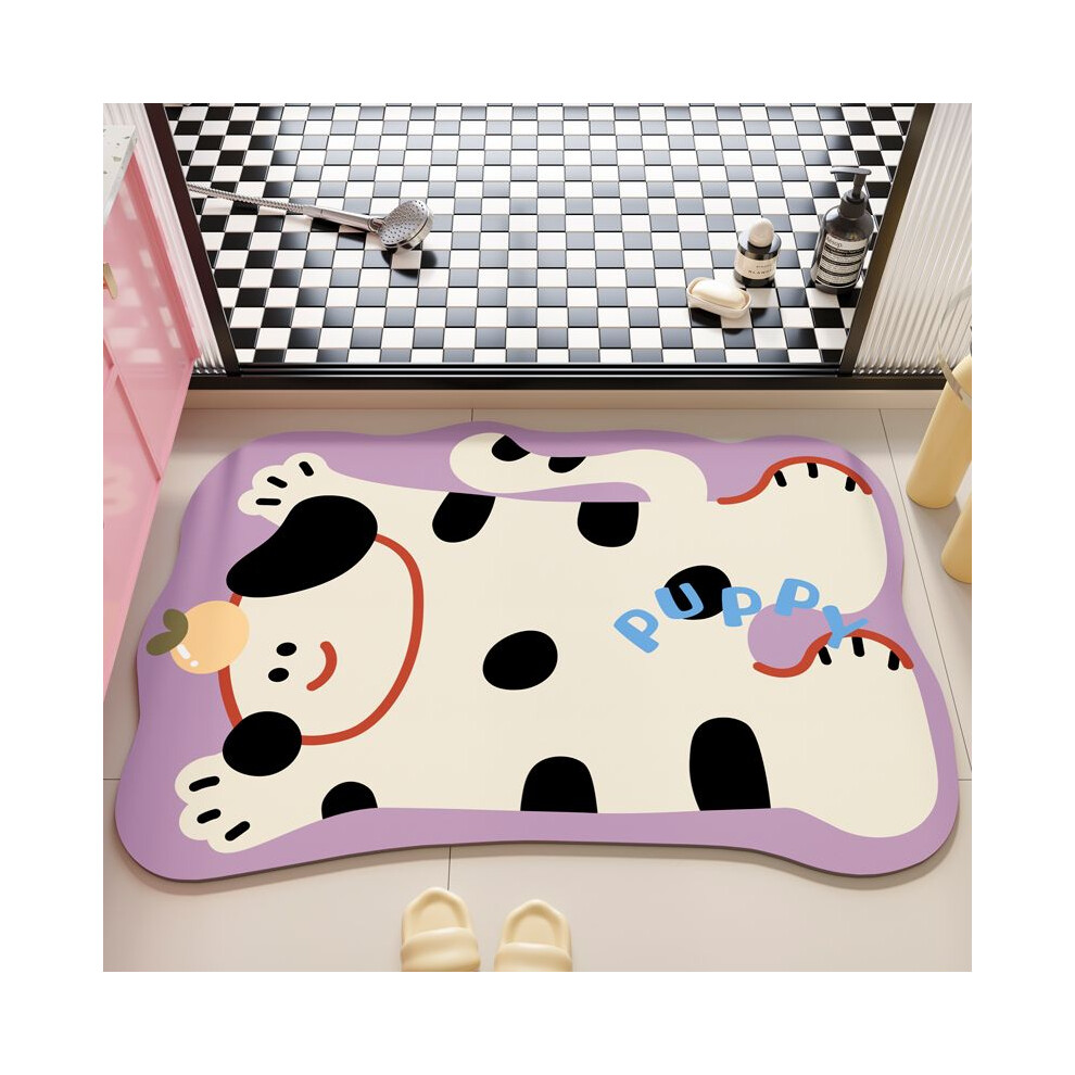 (Dalmatians, 50X80cm19.7x31.5in) Toilet bathroom floor mat can be cut diatom mud absorbent mat household non-slip mat