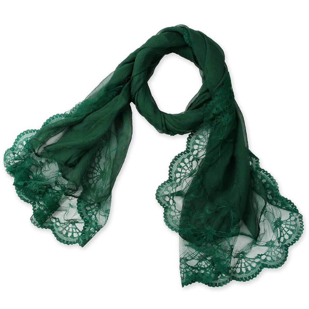 Corciova ?charpe en mousseline de soie extra longue vert ?meraude fonc?, ch?le pashmina de soir?e l?ger et ch?le pour femme