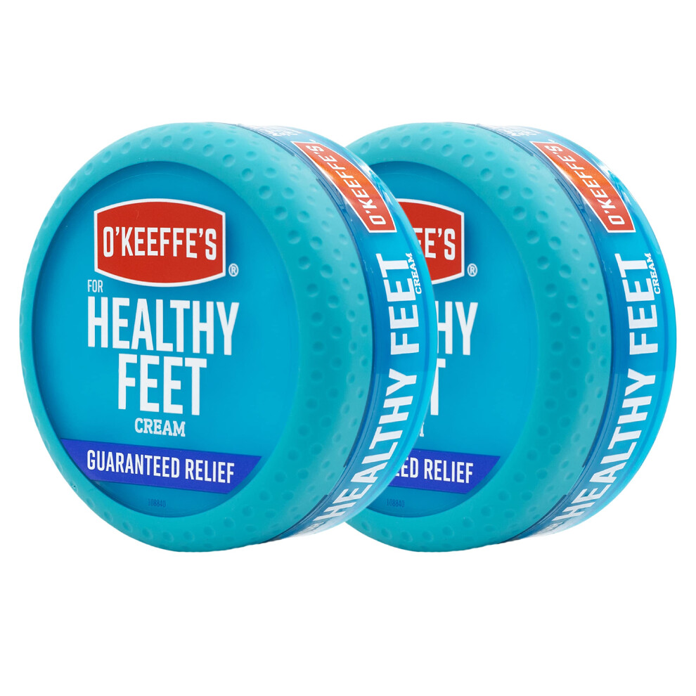 O'Keeffe's for Healthy Feet Foot Cream  Guaranteed Relief for Extremely Dry  Cracked Feet  Instantly Boosts Moisture Levels  3.2 Ounce Jar  Pack of 2