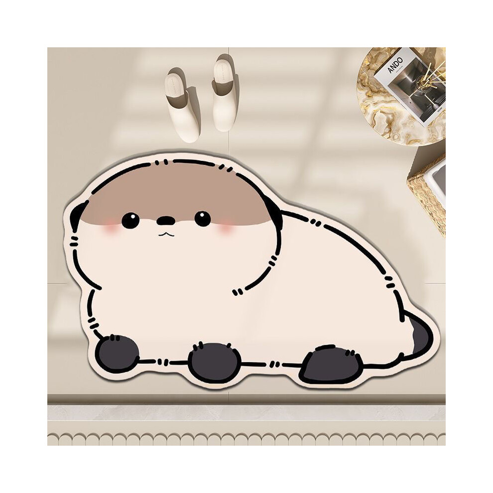 (otter, 40x60cm15.7x23.6in) Bathroom toilet sink cute cartoon diatom mud absorbent non-slip foot mat floor mat