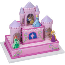 DecoSet Disco Princesas Disney Topo de Bolo, 6 Peças, Inclui Castelo com Torres Móveis