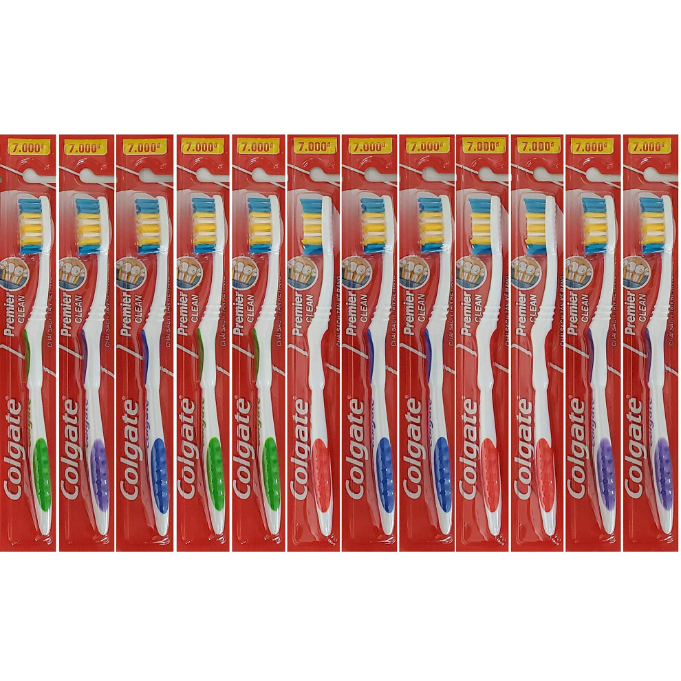 Colgate Premier Clean Bi-level Bristles Toothbrush  Firm  12-pieces