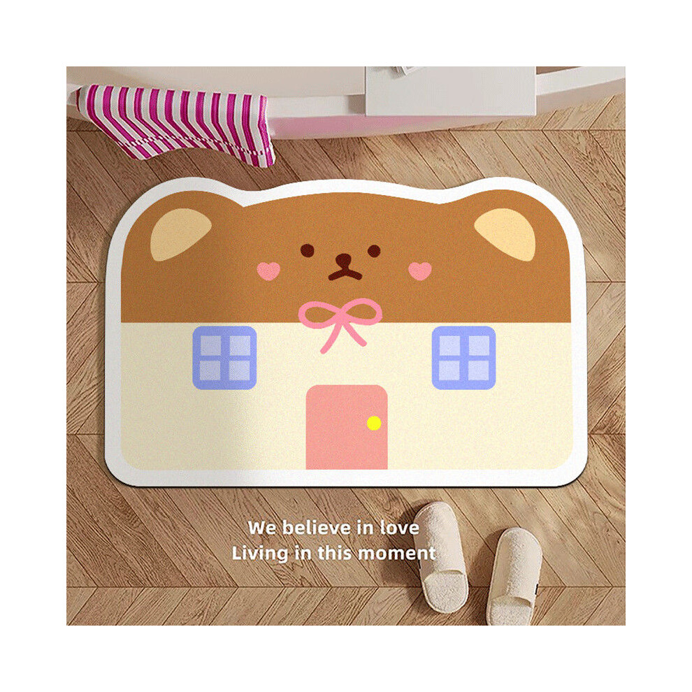 (Puppy house, 40x60cm15.7x23.6in) Cartoon soft diatom mud bathroom floor mat absorbent non-slip carpet toilet toilet floor mat