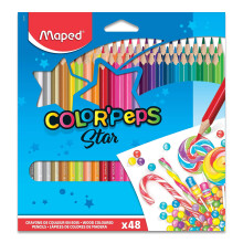 Maped - Matite colorate triangolari Color'Peps - Confezione da 48 - Colori vivaci