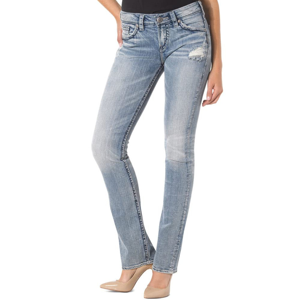 Silver Jeans co. Jean slim bootcut taille mi-haute Suki pour femme, d   lav    clair, indigo, 31 l x 31 L
