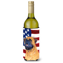 USA Amerikansk Flag med Bullmastiff Vinflaske Drikisolator Drikisolator Hugger SS4004LITERK