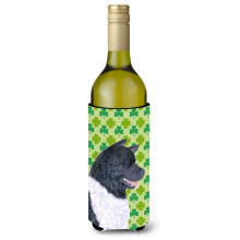 Akita St. Patrick's Day Shamrock Portr?t Vinflaske Drik Isolator Drik Isolator Hugger