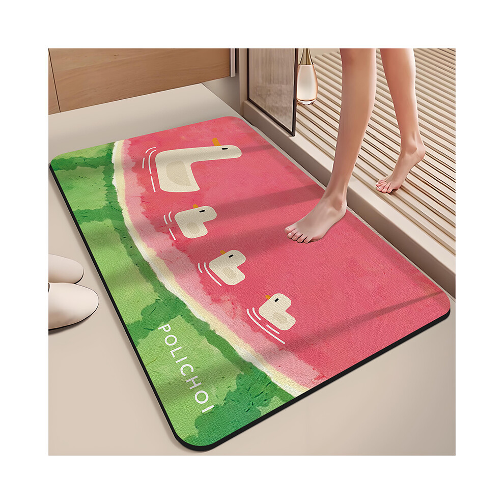 (Watermelon Duck, 80x120cm31.5x47.2in) Cartoon bathroom floor mat Diatom mud non-slip household toilet absorbent mat-image-OPC-PGBG9BZ-NEW