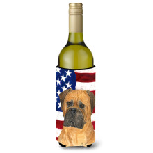 USA amerikansk flag med Bullmastiff Vinflaske Drikisolator Drikisolator Hugger