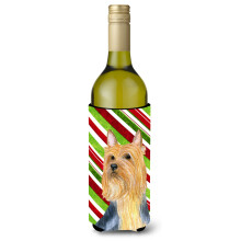 Silky Terrier Candy Cane Ferie Jul Vinflaske Drik Isolator Drik Isolator Hugger