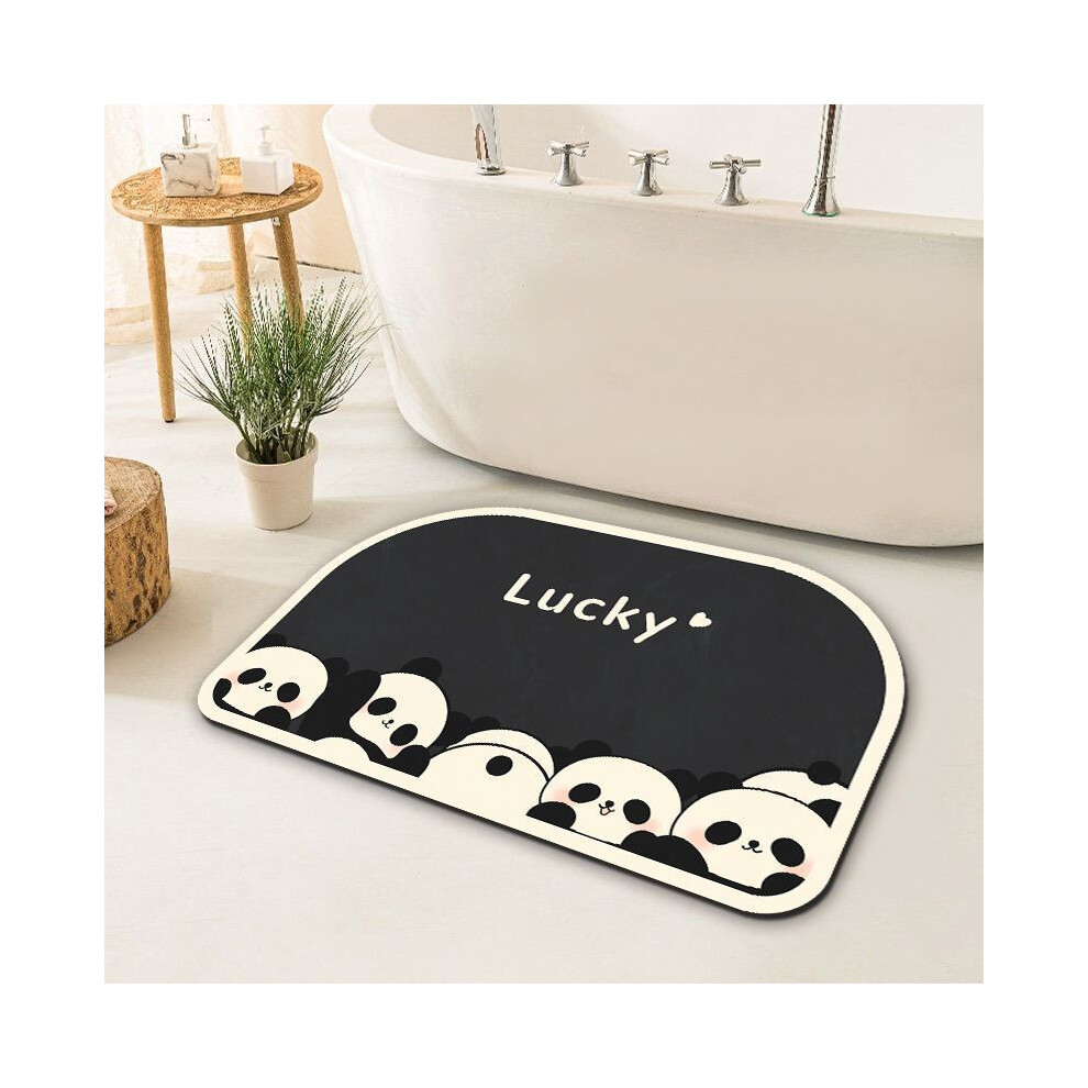 (Bunch of pandas, 50x80cm19.7x31.5in) Small fresh animation soft diatom mud absorbent mat bathroom non-slip floor mat