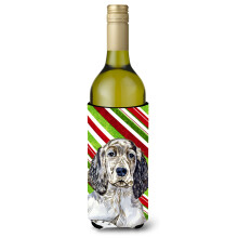 Engelsk Setter Candy Cane Holiday Jul Vinflaske Beverage Insulator Beverage Insulator Hugger