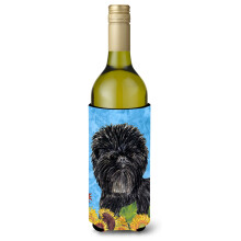 Affenpinscher i sommerblomster Vinflaske Beverage Insulator Beverage Insulator Hugger