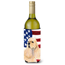 USA Amerikansk Flag med Cocker Spaniel Vinflaske Drikisolator Drikisolator Hugger