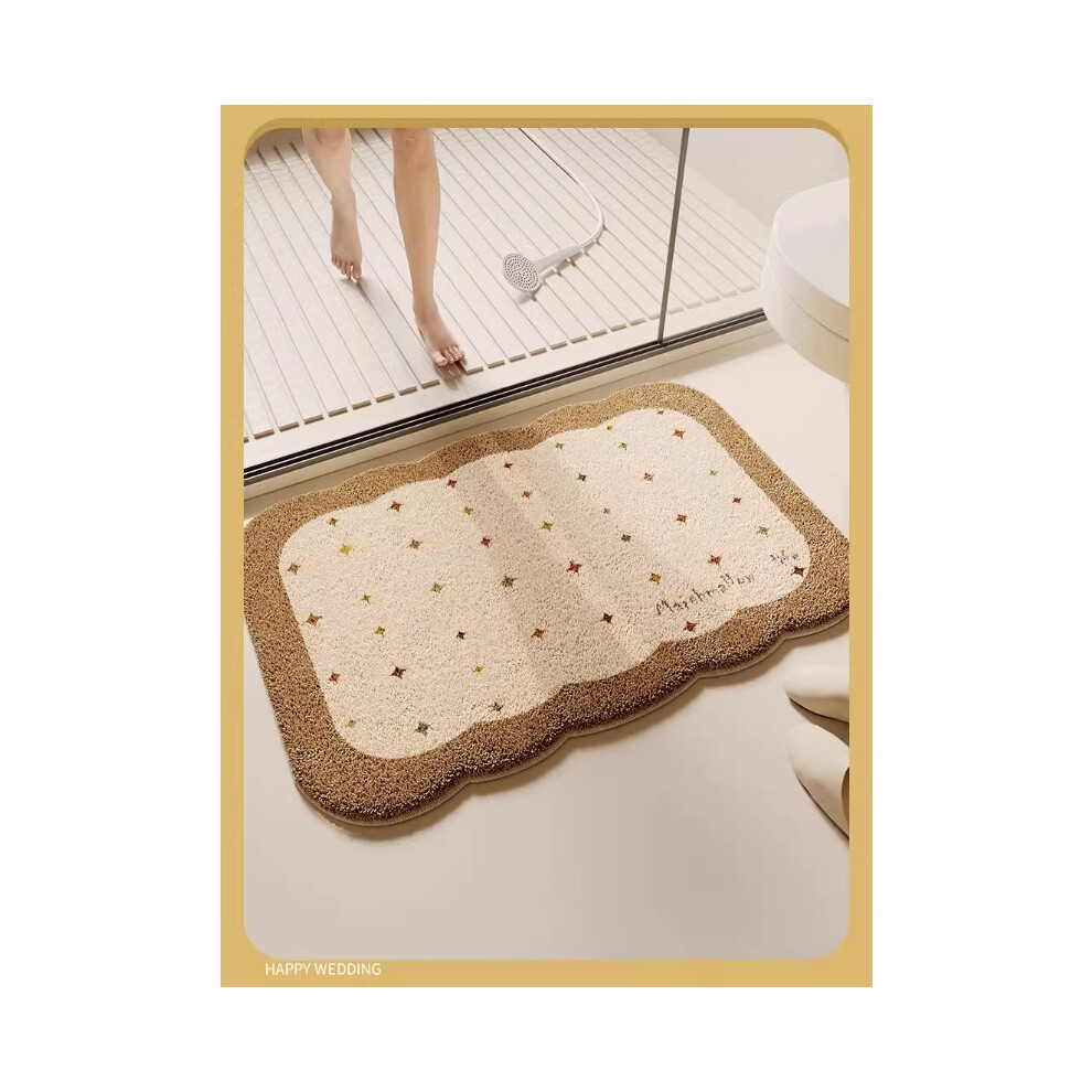 (Cocoa, 120x180cm47.2x70.8in) Special-shaped carpet bathroom door non-slip imitation cashmere absorbent foot pad