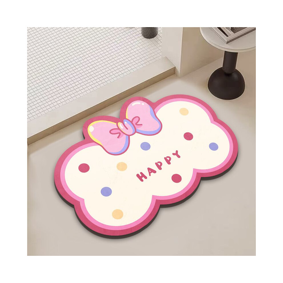 (B bow, 40X60cm15.7x23.6in) Bathroom non-slip floor mat, door water-absorbing quick-drying diatom mud cushion, bathroom shower special floor mat carpe-image-OPC-PGBGBDR-NEW