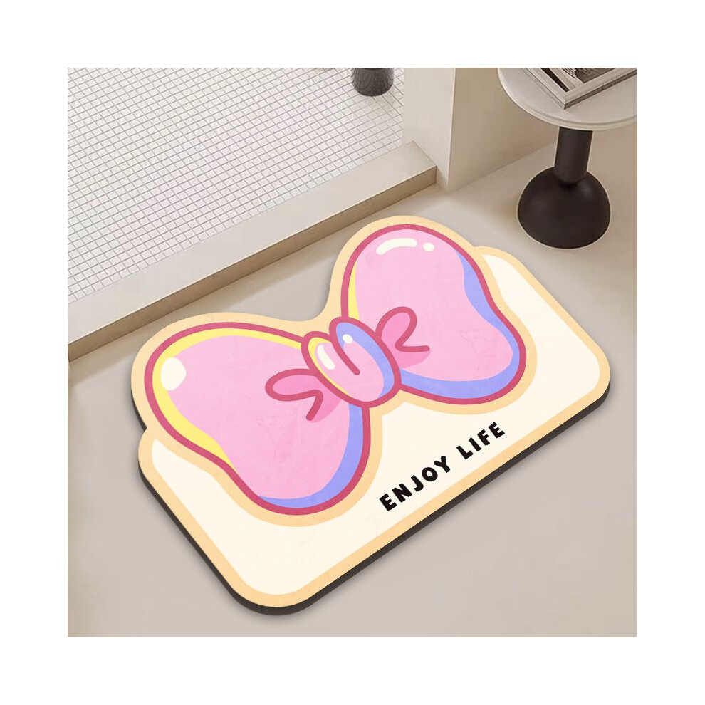 (C bow, 50X80cm19.7x31.5in) Bathroom non-slip floor mat, door water-absorbing quick-drying diatom mud cushion, bathroom shower special floor mat carpe-image-OPC-PGBGBDZ-NEW