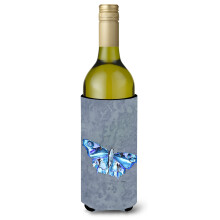 Butterfly on Gray Wine Bottle Beverage Insulator Beverage Insulator Hugger