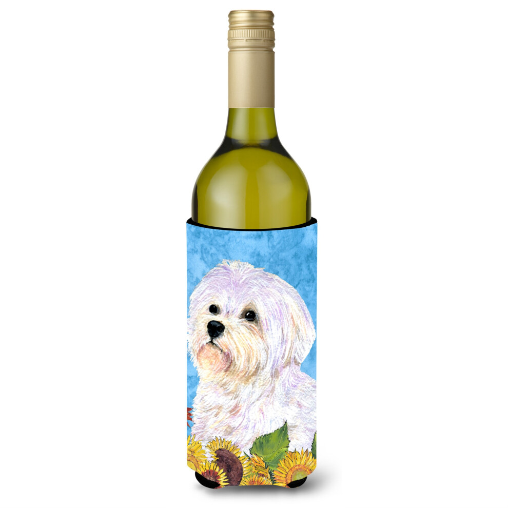 Maltais En Fleurs D' T Bouteille De Vin Isolateur De Boisson Isolateur De Boisson Hugger-image