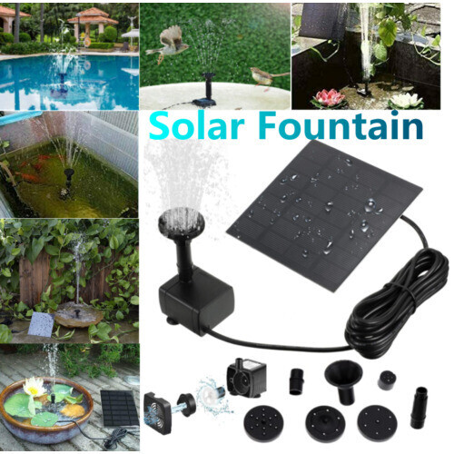 Solar Panel Powered Water Pump Small Pool Pond Aquarium Fountain Spray Feature