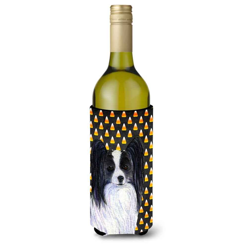 Papillon Candy Corn Halloween Portrait Weinflaschen-Getr Nkeisolator Getr Nkeisolator Hugger SS4298LITERK-image