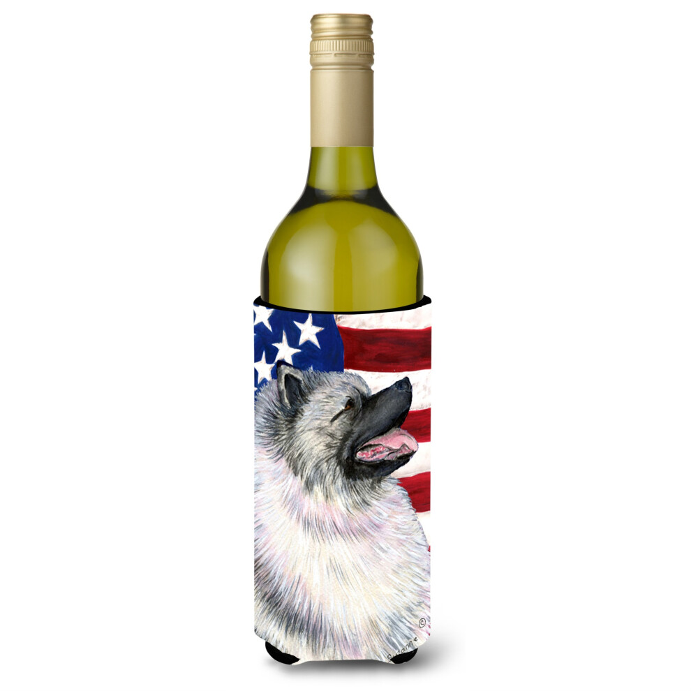 Usa Amerikanische Flagge Mit Keeshond Weinflasche Getr Nkeisolator Getr Nkeisolator Hugger-image